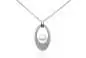 Mobile Preview: Silberkette mit Schmuckanhänger Zirkonia & Perle weiß rund 10-11 mm, 925er Silber, 41 cm, Gaura Pearls, Estland